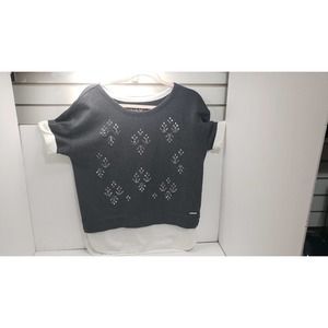 Marc New York Silver Sequin Top Size L Sleeveless